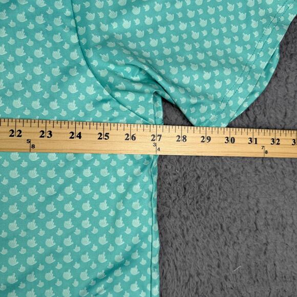 Bogey Bros Golf Polo Shirt Mens 3XL Teal AOP Middle Finger Flipping The Bird - Picture 7 of 9